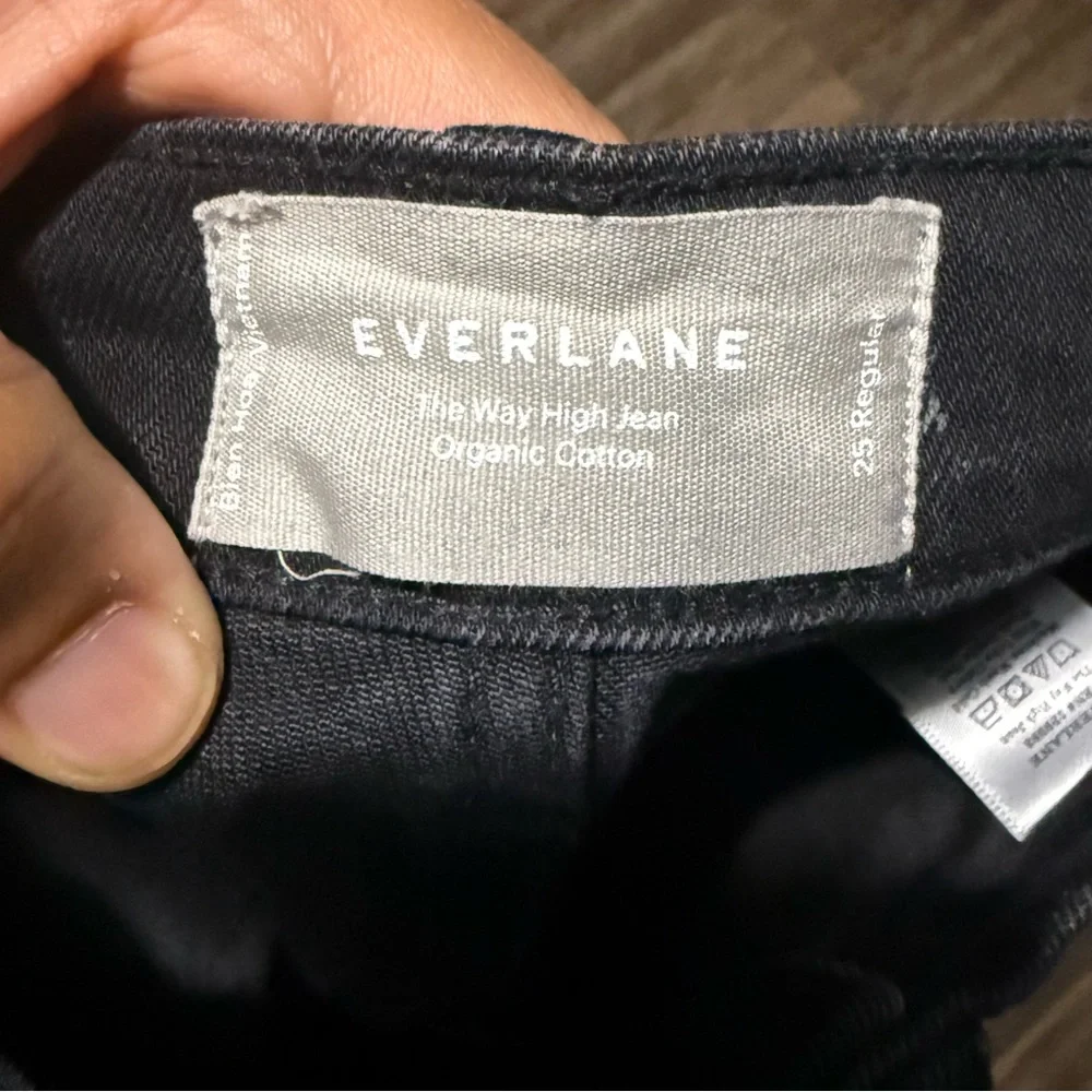 Everlane The Way High Jeans Women's 25R Black Organic Cotton Cropped Denim - Picture 3 of 5